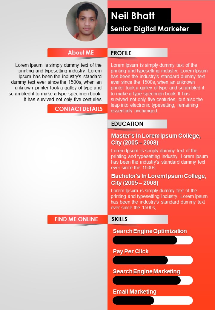 Professional Resume Powerpoint Template Powerpoint Templates