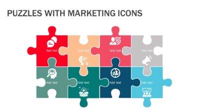 Puzzles with Marketing Icons