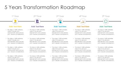 5 Years Transformation Roadmap PowerPoint Template