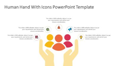 Human Hand With Icons PowerPoint Template