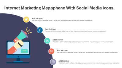Internet Marketing Megaphone With Social Media Icons