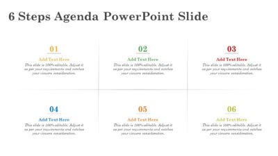 6 Steps Agenda PowerPoint Presentation Slide