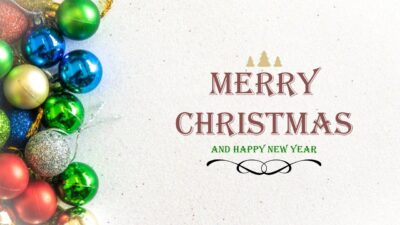 Merry Christmas and New Year Greeting Card Design