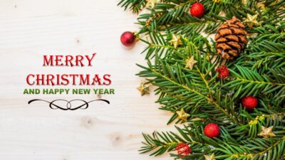 Merry Christmas and New Year Greeting Card Template