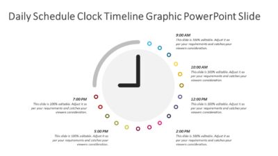 Daily Schedule Clock Timeline Graphic PowerPoint Slide