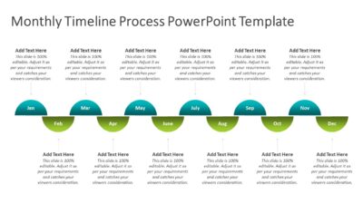 Monthly Timeline Process PowerPoint Template