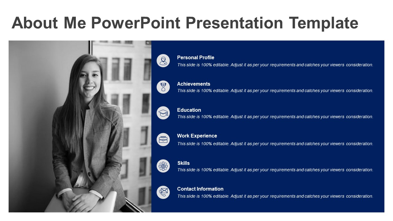 About Me PowerPoint Presentation Template About Me Presentations
