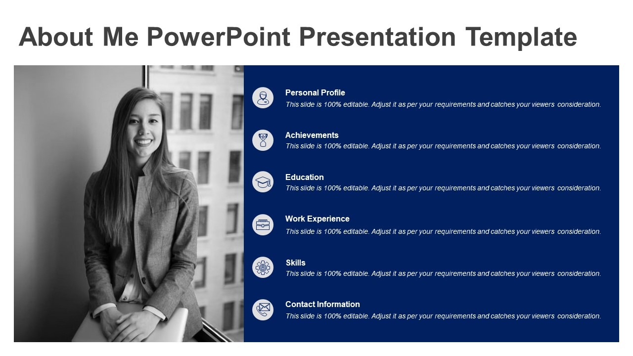 about me presentation powerpoint template