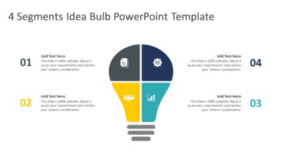 4 Segments Idea Bulb PowerPoint Template