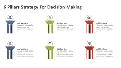6 Pillars Strategy For Decision Making PowerPoint Template