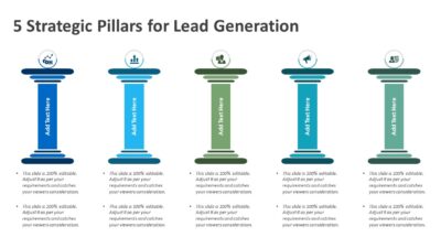 5 Strategic Pillars for Lead Generation PowerPoint Template