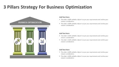 3 Pillars Strategy For Business Optimization PowerPoint Template