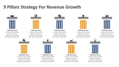 9 Pillars Strategy For Revenue Growth PowerPoint Template