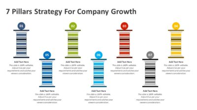 7 Pillars Strategy For Company Growth PowerPoint Template