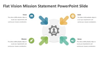 Flat Vision Mission Statement PowerPoint Slide