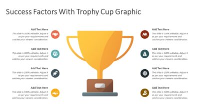 Success Factors With Trophy Cup Graphic PowerPoint Template