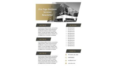 One Page Business Services Newsletter Template
