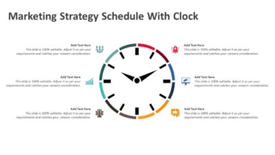 Marketing Strategy Schedule With Clock PowerPoint Template