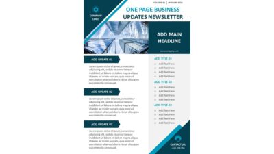 One Page Business Updates Newsletter Template
