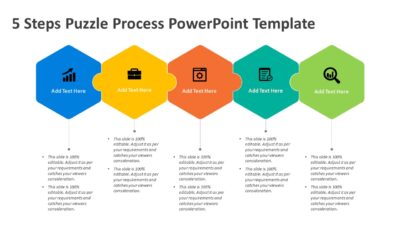5 Steps Puzzle Process PowerPoint Template
