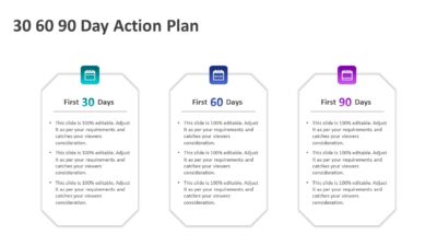 30 60 90 Day Action Plan PowerPoint Template