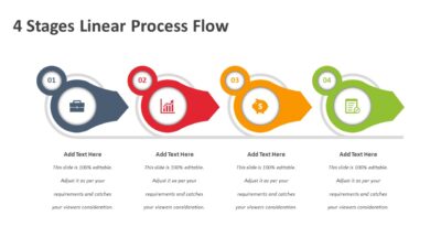 4 Stages Linear Process Flow PowerPoint Template