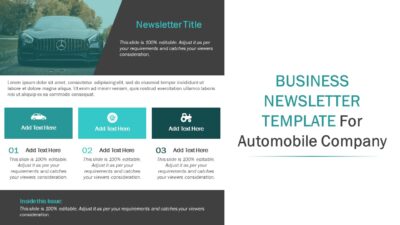 Business Newsletter Template For Automobile Company