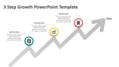 3 Step Growth PowerPoint Template