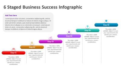 6 Staged Business Success Infographic PowerPoint Template