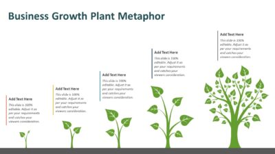 Business Growth Plant Metaphor PowerPoint Template