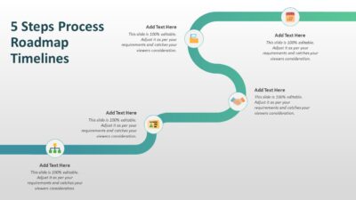 5 Steps Process Roadmap Timelines PowerPoint Template