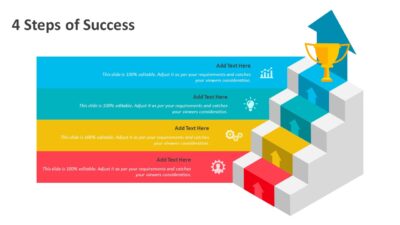 4 Steps of Success PowerPoint Template