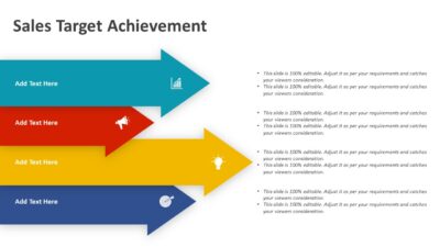 Sales Target Achievement Arrows PowerPoint Template