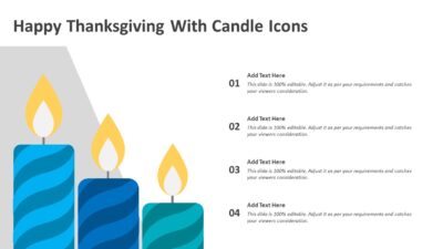 Happy Thanksgiving With Candle Icons PowerPoint Template