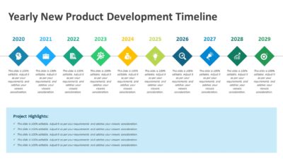 Yearly New Product Development Timeline PowerPoint Template