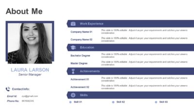 About Me Resume PowerPoint Presentation