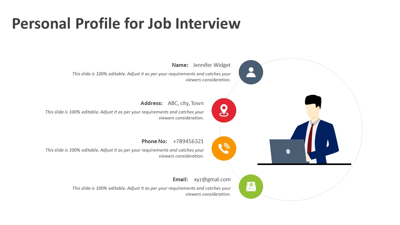 Personal Profile for Job Interview PowerPoint Template