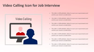 Video Calling Icon for Job Interview PowerPoint Template