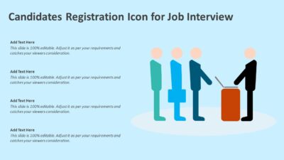 Candidates Registration Icon for Job Interview PowerPoint Template