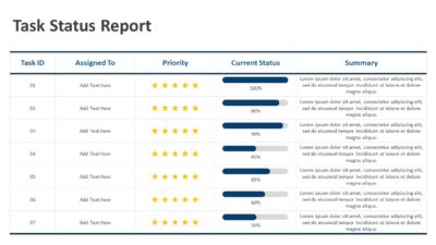 Task Status Report PowerPoint Template