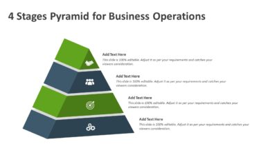 4 Stages Pyramid Business Operations PowerPoint Template