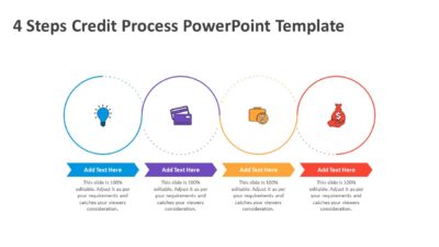 4 Steps Credit Process PowerPoint Template