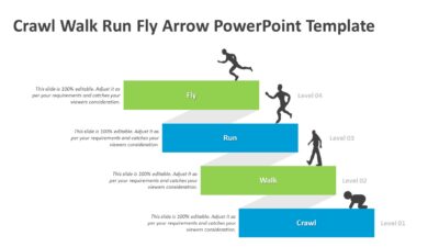 Crawl Walk Run Fly Arrow PowerPoint Template