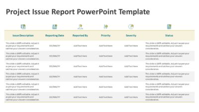 Project Issue Report PowerPoint Template