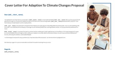 Cover Letter For Adaption To Climate Changes Proposal PowerPoint Template