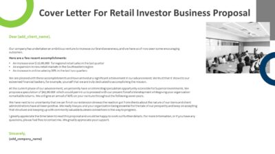 Cover Letter For Retail Investor Business Proposal PowerPoint Template