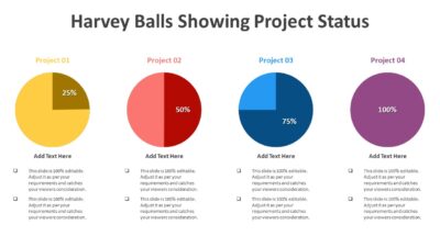 Harvey Balls Showing Project Status PowerPoint Template