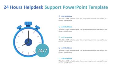 24 Hours Helpdesk Support PowerPoint Template