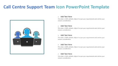 Call Centre Support Team Icon PowerPoint Template