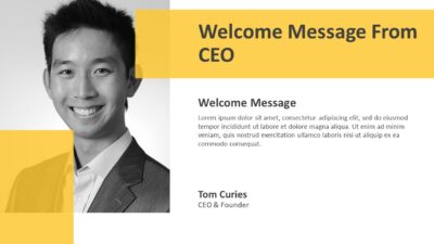 Welcome Message From CEO PowerPoint Template
